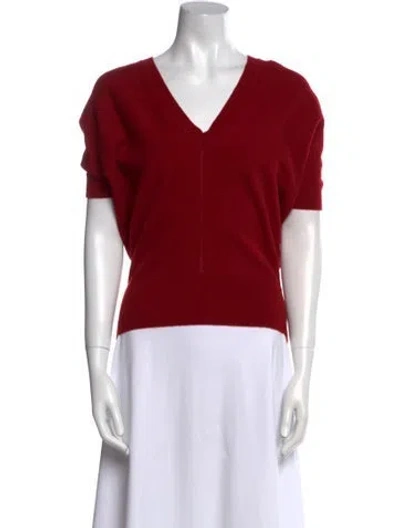 Pre-owned Gucci Cashmere V-neck Sweater In Red