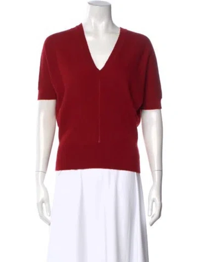 Pre-owned Gucci Cashmere V-neck Sweater In Red
