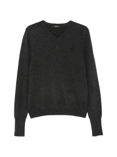 Gucci Cashmere V-necked Sweater In Gray