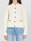 Gucci Women Wool And Cashmere Cardigan With Metal Horsebit In White
