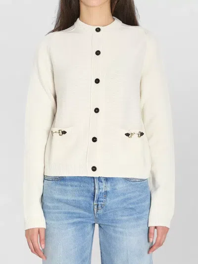 GUCCI CASHMERE WOOL RIBBED LONG-SLEEVE CARDIGAN