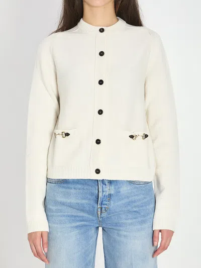 GUCCI GUCCI CASHMERE WOOL CARDIGAN WITH MORSETTO
