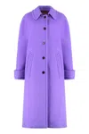 Gucci Cashmere Wool Coat Compact In Multi