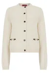 Gucci Women Wool And Cashmere Cardigan With Metal Horsebit In White