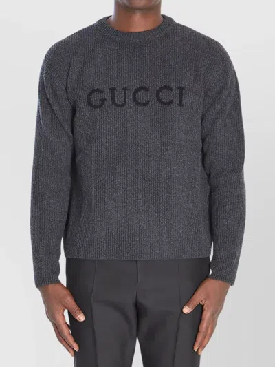 GUCCI CASHMERE WOOL RIBBED KNIT PULLOVER