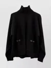 Gucci Wool And Cashmere Turtleneck Sweater With Horsebit In Black