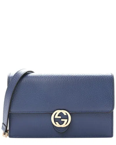 Gucci Caspian Dollar Calfskin Leather Interlocking G Chain Wallet (authentic  Pre-loved) In Brown