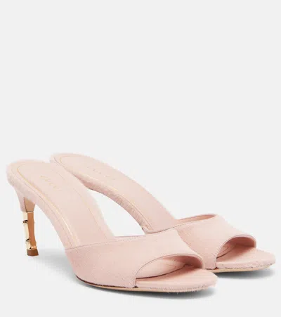 Gucci Castello Calf Hair Mules In Pink