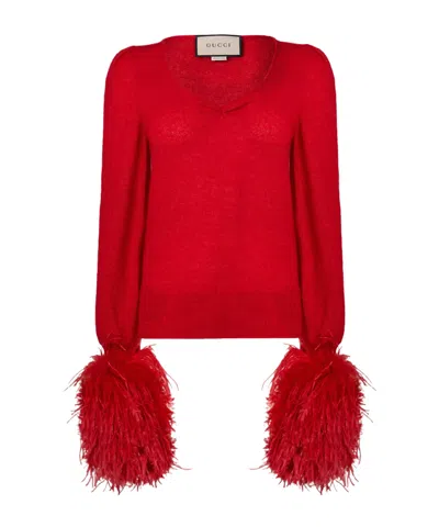 Gucci Casual Crewneck Sweater In Red
