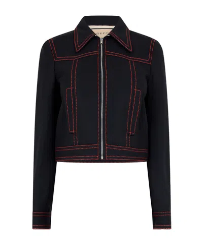 Gucci Casual Denim Jacket In Blue