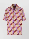 Gucci Bowling Cotton Popeline Shirt With All-over Surfer Print In Neutral