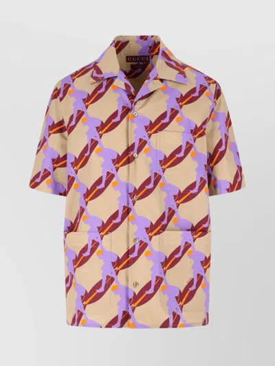 GUCCI CASUAL GRAPHIC PRINT SHORT SLEEVES CHEST POCKET