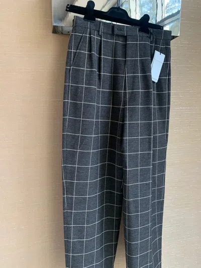 Pre-owned Gucci Casual Pants - Wool Overcheck In Dark Grey
