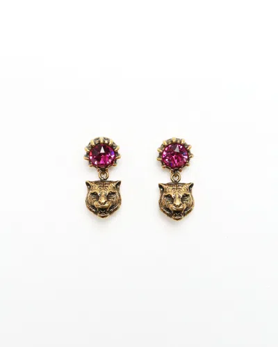 Gucci Cat Earrings In Gold