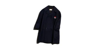 Gucci Cat Embroidered Coat In Blue