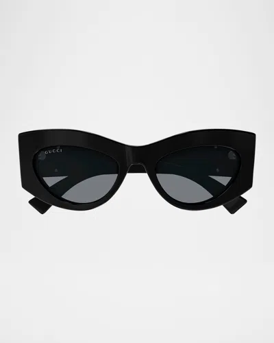 Gucci Cat-eye Acetate Sunglasses In Black