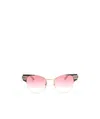 Gucci Cat's Eye Embossed Logo Sunglasses In Pink
