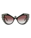 Gucci Hollywood Forever 52mm Cat Eye Sunglasses In Black