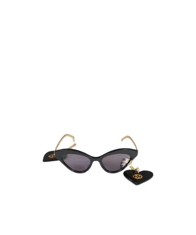 Gucci Cat-eye Frame Chain Sunglasses In Black