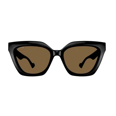 Gucci Cat-eye Frame Clip-on Sunglasses In Black