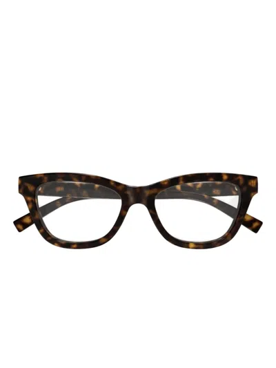 Gucci Cat-eye-frame Gg Logo Glasses In Brown