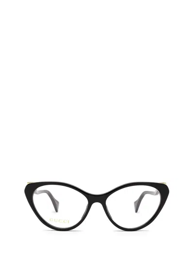 Gucci Cat-eye Frame Glasses In 001 Black Black Transpare