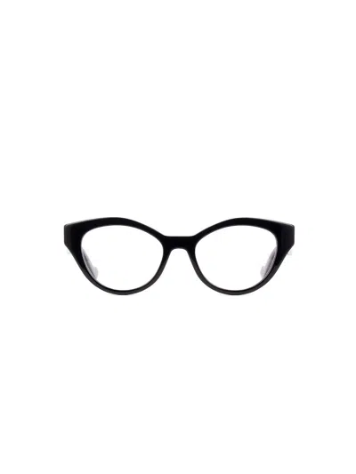 Gucci Cat Eye Frame Glasses In Black-black-transparent