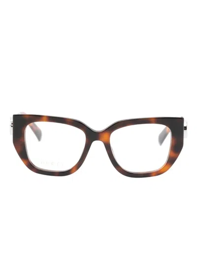 Gucci Cat Eye-frame Glasses In Brown