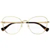 Gucci Cat Eye Frame Glasses In Gold