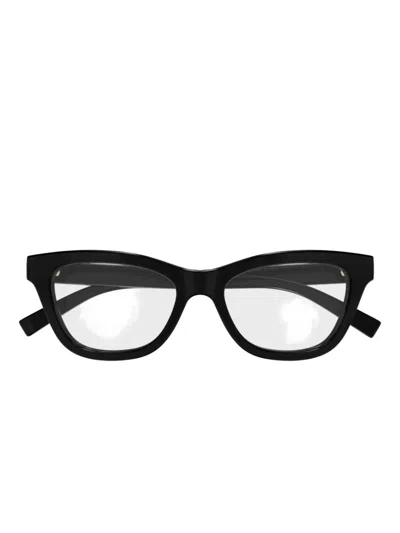 Gucci Cat-eye-frame Logo Glasses In Black