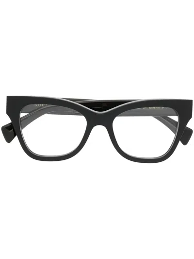 Gucci Cat-eye Frame Logo Glasses In Black