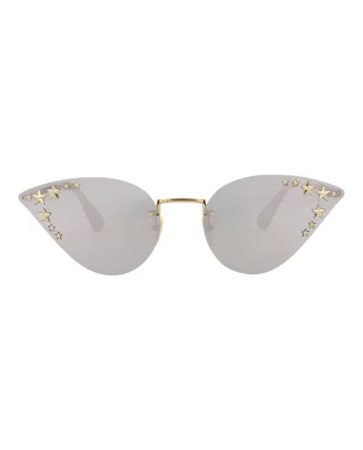 Gucci Cat Eye-frame Metal Sunglasses In Gray