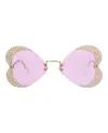 Gucci Cat Eye-frame Metal Sunglasses In Gold