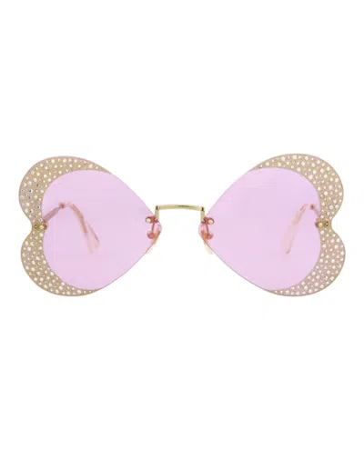 Gucci Cat Eye-frame Metal Sunglasses In Gold