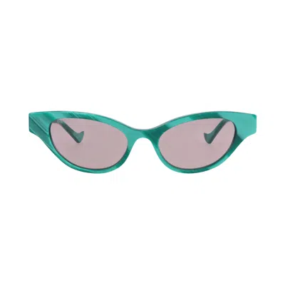 Pre-owned Gucci Cat Eye-frame Recycled Acetate Sunglasses 'green Violet' | Women's Size Onesize