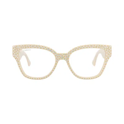 Pre-owned Gucci Cat Eye Frame Recycled Acetate Sunglasses 'ivory/transparent' | White | Women's Size Onesize