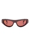 Gucci Cat-eye-frame Sunglasses In 红色