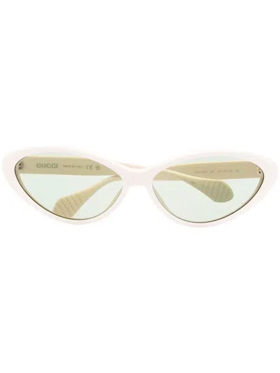 Gucci Cat-eye Frame Sunglasses In 白色