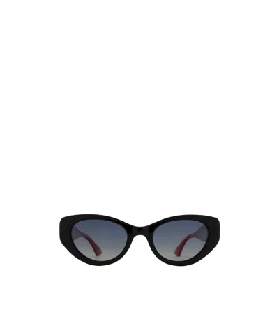 Gucci Web-stripe Sunglasses In Black