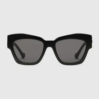 Gucci Womens Gc002123 Gg1422s Cat-eye Frame Acetate Sunglasses Black