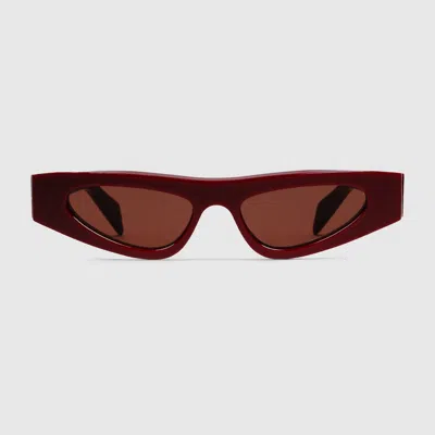 Gucci Cat-eye Rectangle Sunglasses In Red