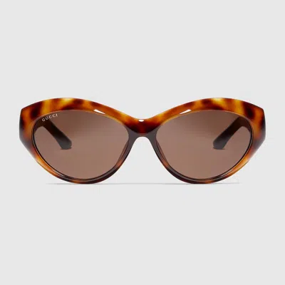 Gucci Cat Eye Frame Sunglasses In Brown