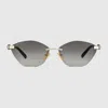 Gucci Cat Eye Frame Sunglasses In Gold