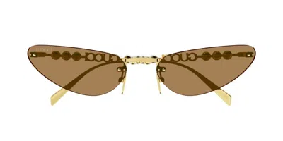 Gucci Cat-eye Frame Sunglasses In Gold