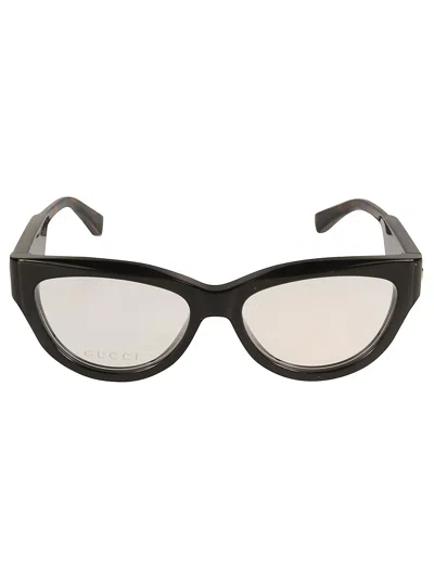 Gucci Cat-eye Logo Lens Frame In Black