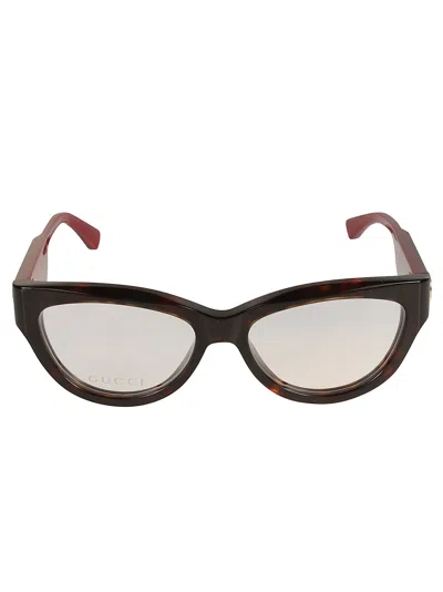 Gucci Cat-eye Logo Lens Frame In Brown