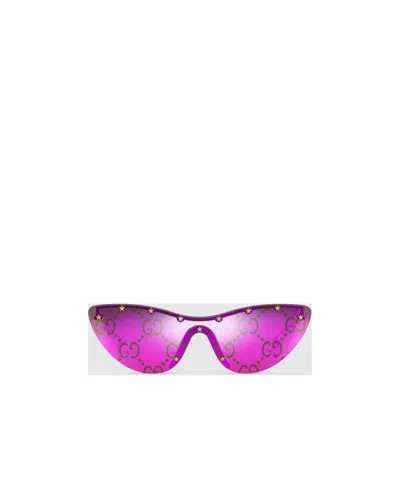 Gucci Cat-eye Mask Sunglasses In Purple