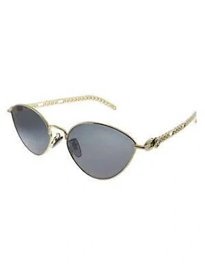 Pre-owned Gucci Cat-eye Metal Sunglasses With Grey Lens For Women - Size 57mm In Gold