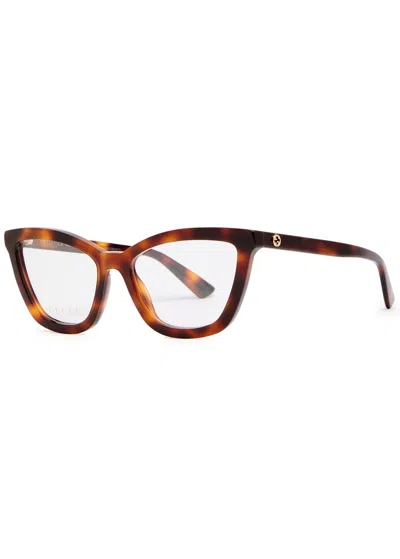 Gucci Cat-eye Glasses In Brown