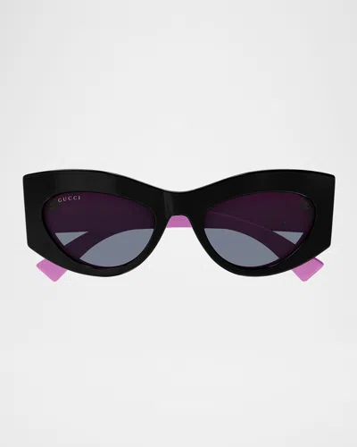Gucci Cat-eye Recycled Acetate Sunglasses In Black